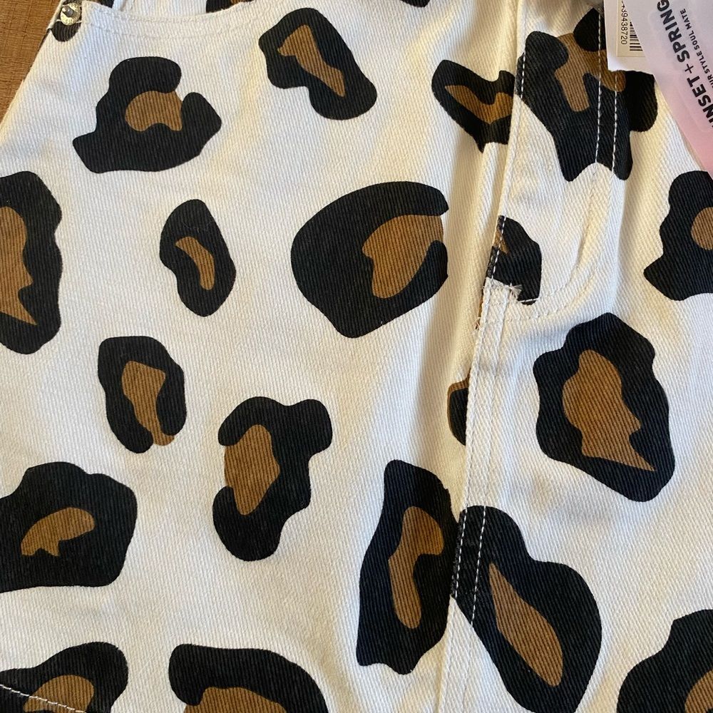 NWT Sunset & Spring Cheetah Print mini skirt white brown animal print spring - Picture 6 of 6